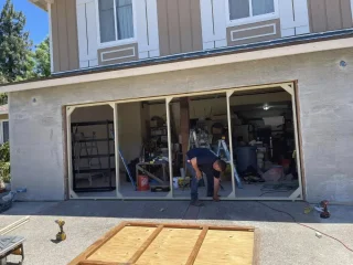 Garage door frame repair home remodeling